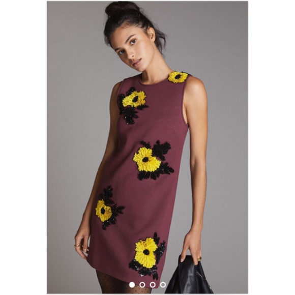 NWT Anthropologie Sequined shift mini dress size XS - Picture 1 of 5